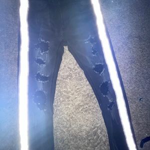 black KDNK ripped flare jeans